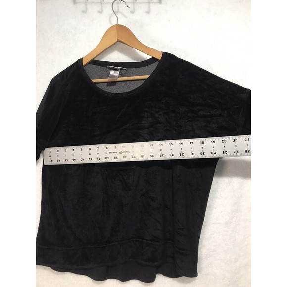 Hard Tail Forever Shirt VELOUR LONG SLEEVE Tunic Top Boat Neck Black Medium - Picture 6 of 8